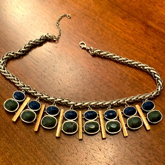 Green and blue stones in silver with some gold. - Picture 4 of 4